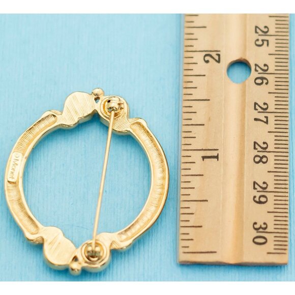 Vintage Pearl Gates Gold Tone Brooch by Monet N18 - Picture 2 of 2